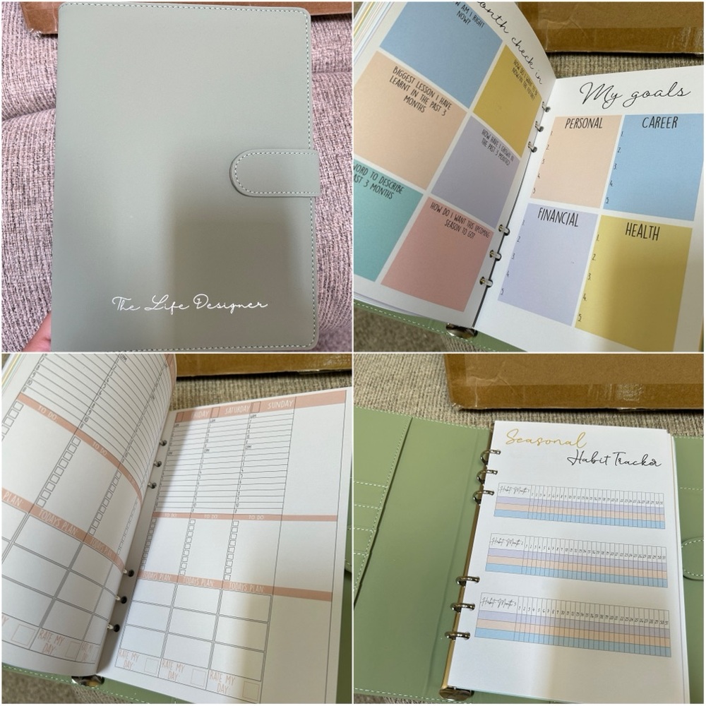 The Life Designer- Undated Life Planner Binder - Sage Green